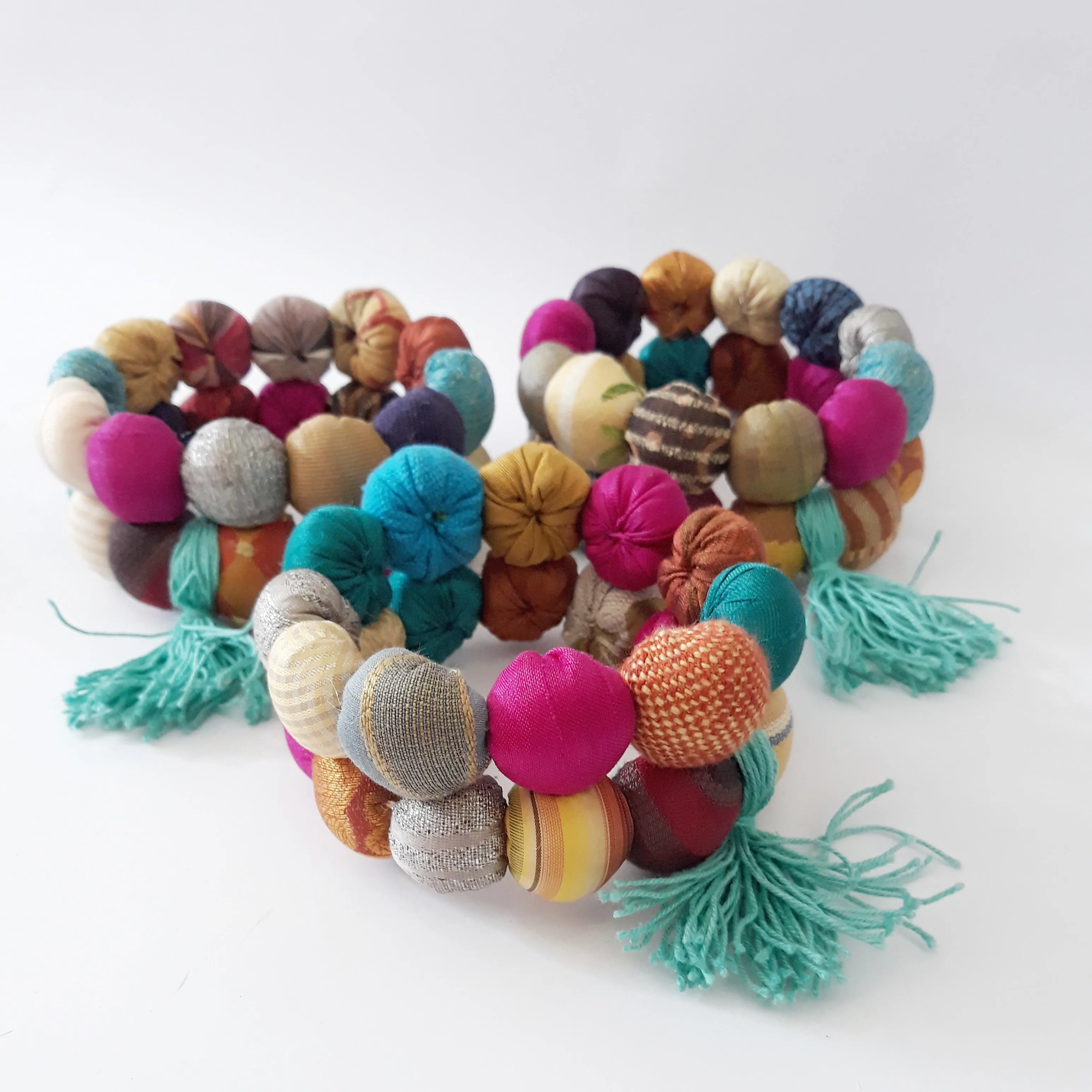 fiesta bangle - double row, blue
