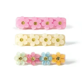 Flowers Satin Hair Clips (Set of 3)