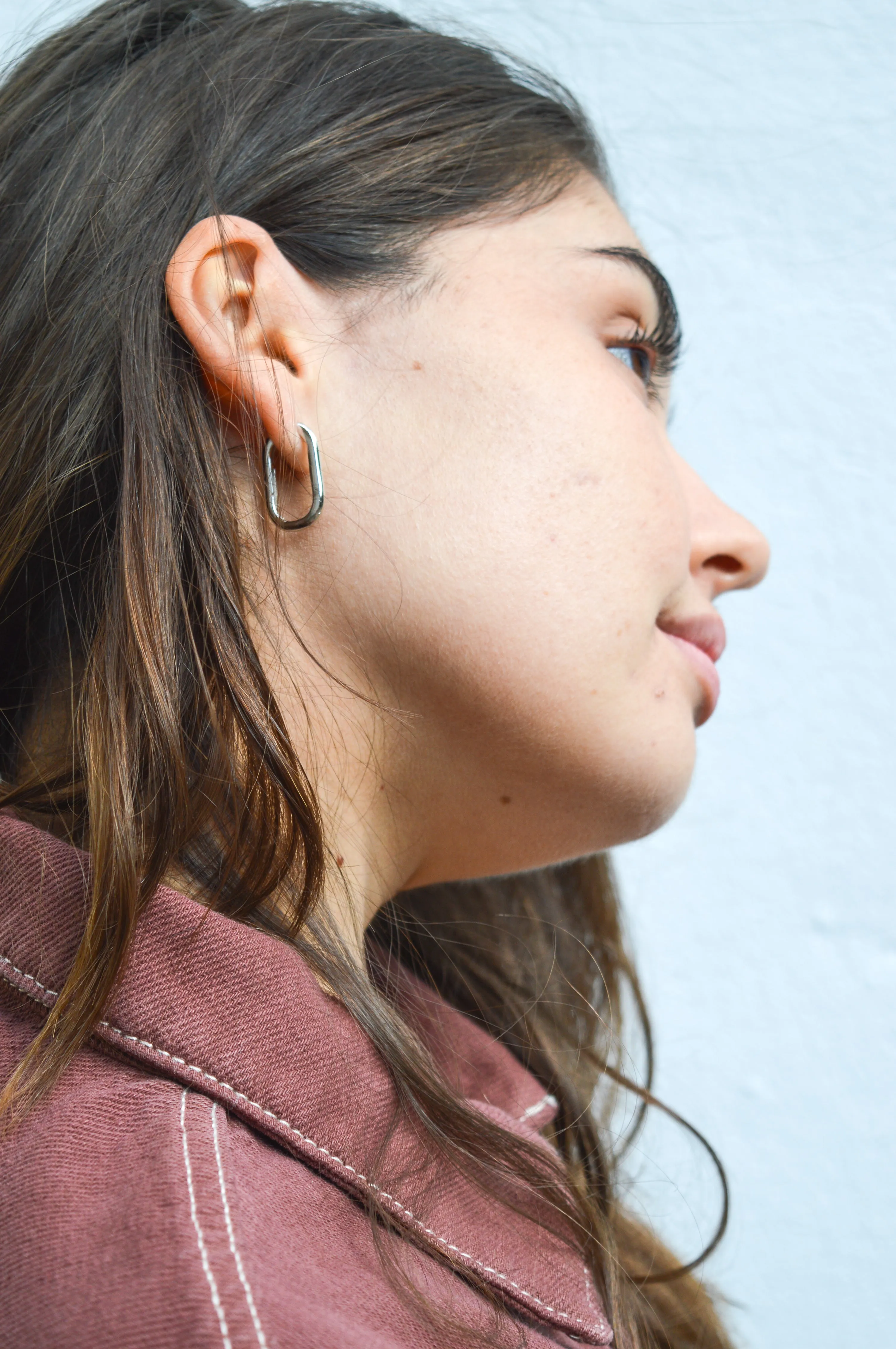 Formation Olivia Oval Silver Hoops