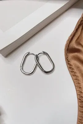 Formation Olivia Oval Silver Hoops