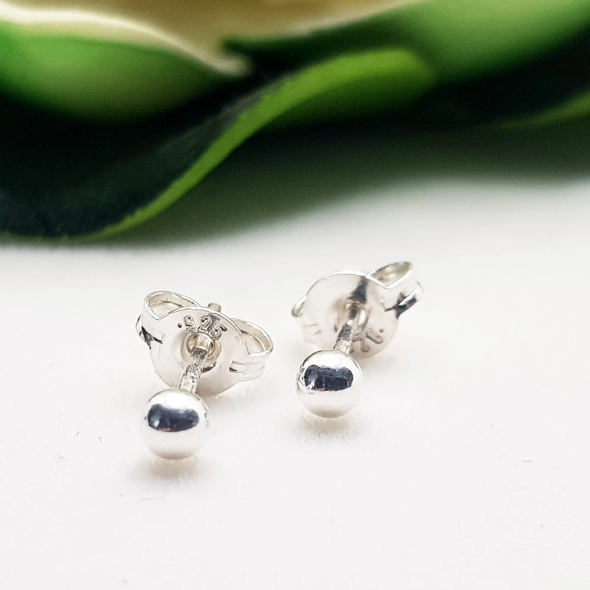 FREE GIFT - Sterling Silver 3 mm Ball Stud Earrings