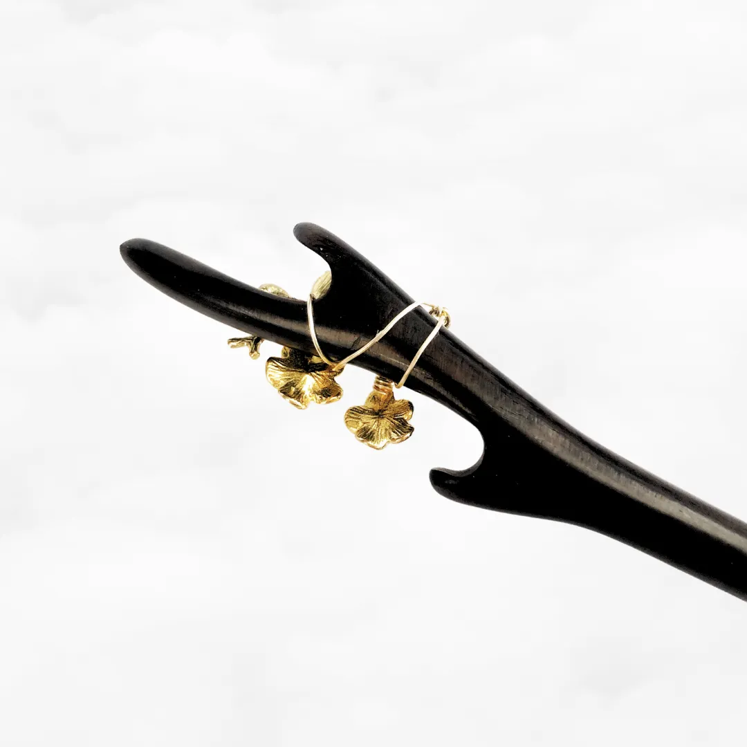 Gold Plum Blossom Wood Hair Stick