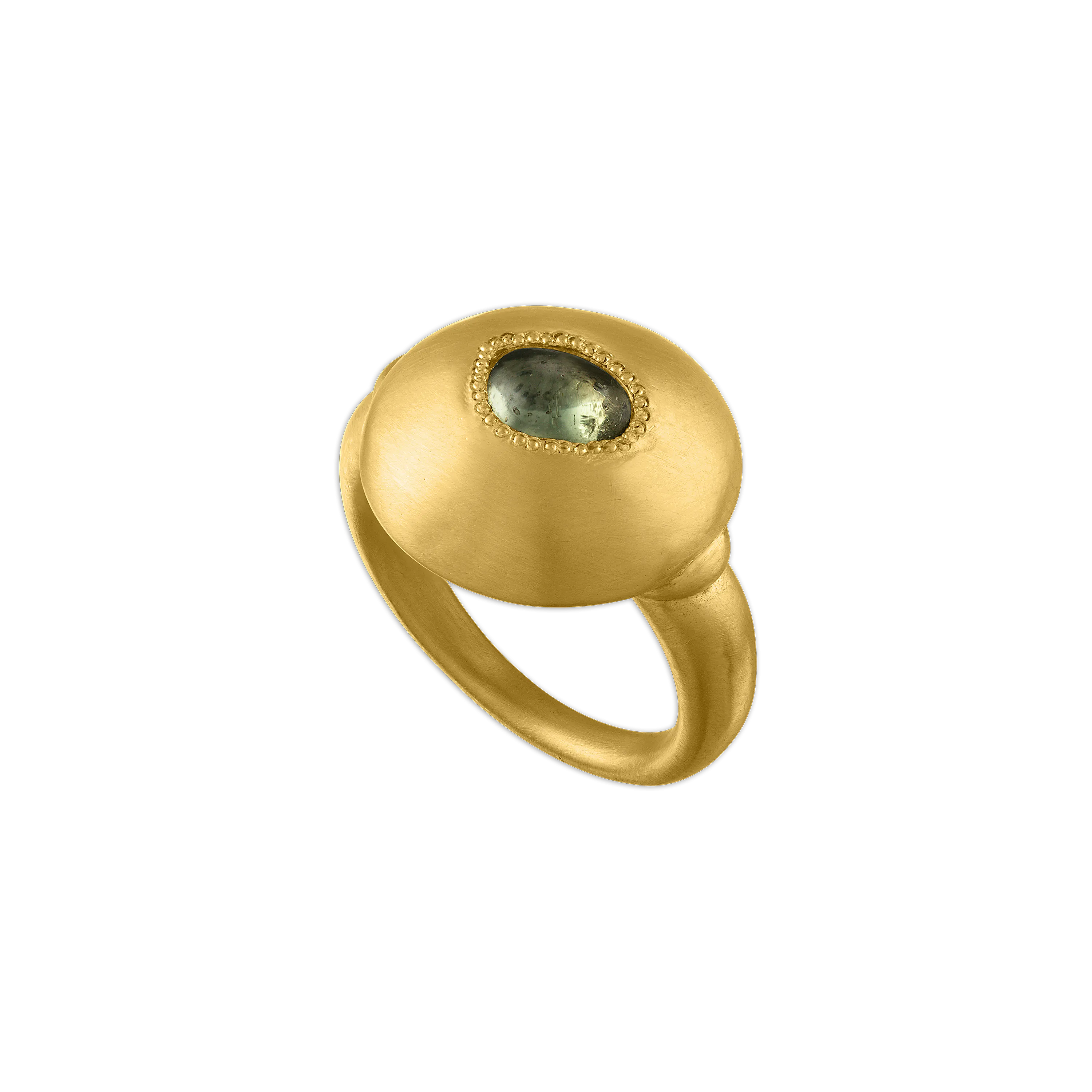 Green Sapphire Bulla Dome Ring