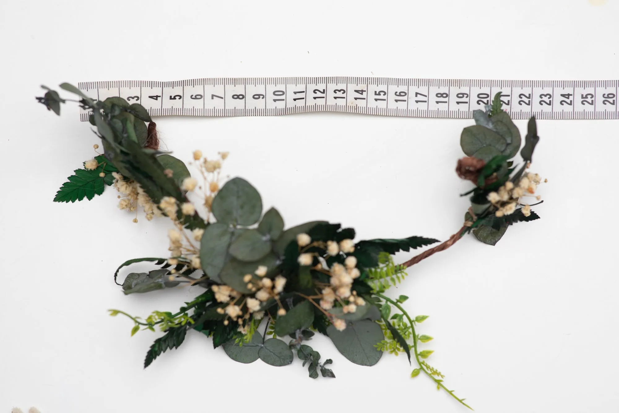 Greenery bendable bridal vine with baby's breath Bridal accessories Eucalyptus flower comb Wedding hair comb Flexible Shapable hair vine