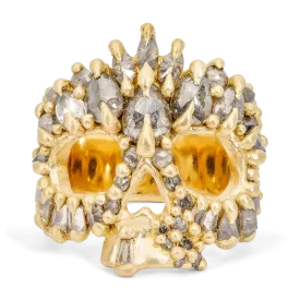 Grey Diamond Nephele Skull Ring - Size 6.5 - 9903