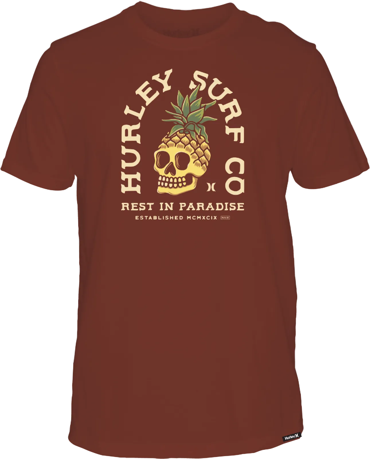 Hurley Mens Pineapple Skull SS Tshirt