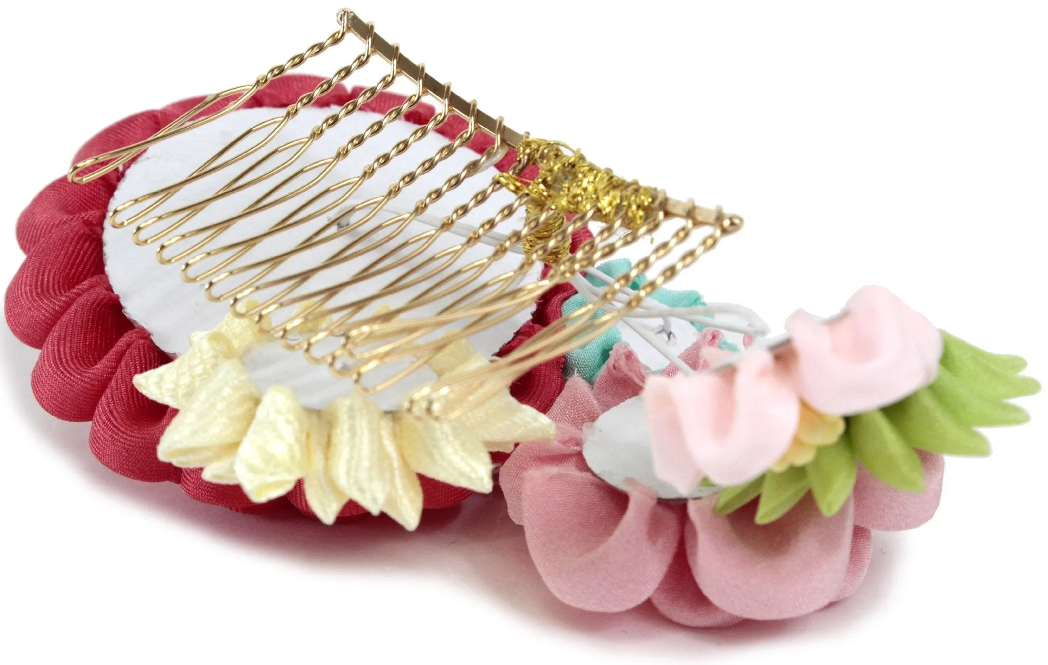 Japanese Kimono Hair Accessory Comb 2 pc Set Flowers