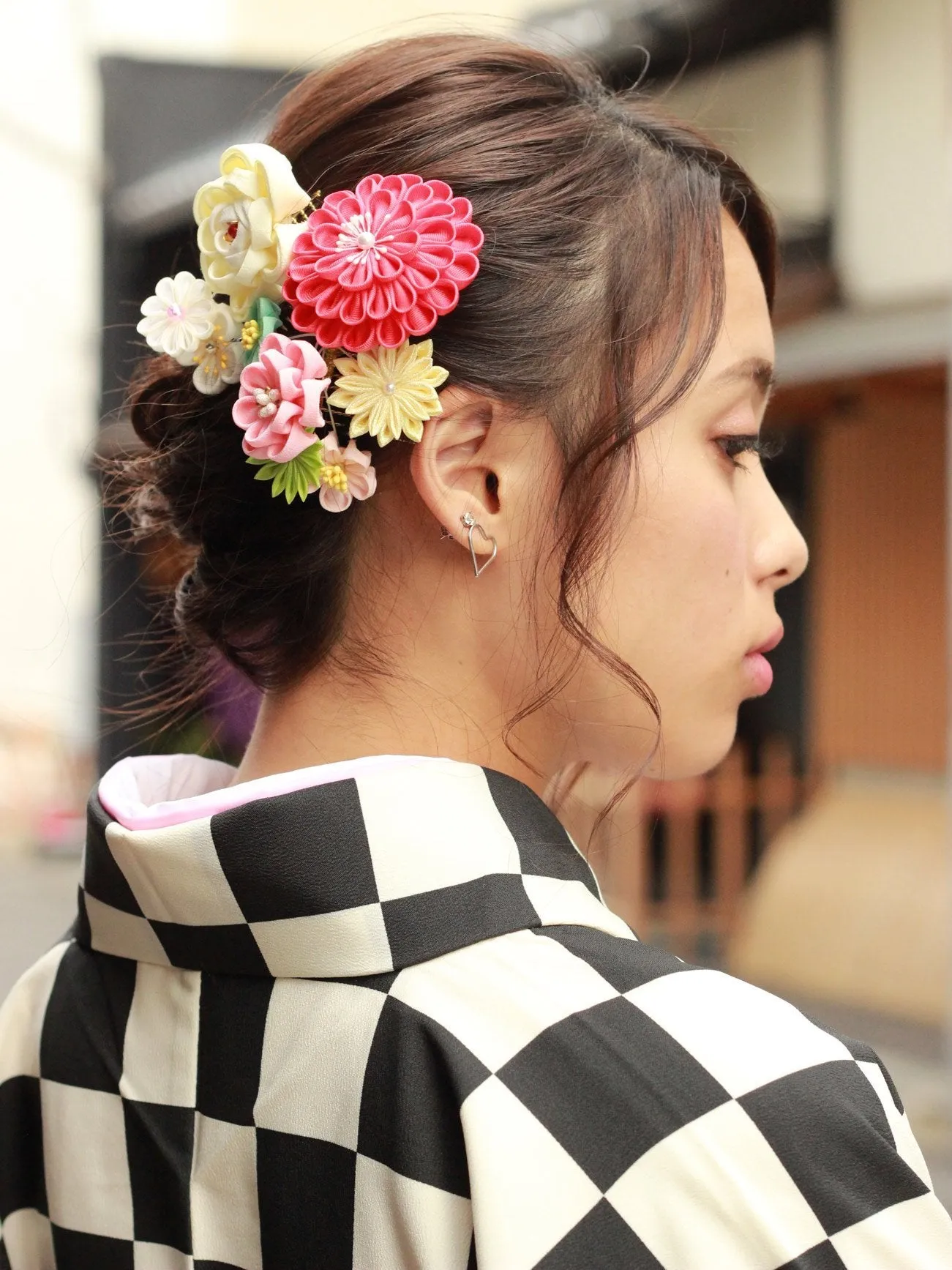 Japanese Kimono Hair Accessory Comb 2 pc Set Flowers