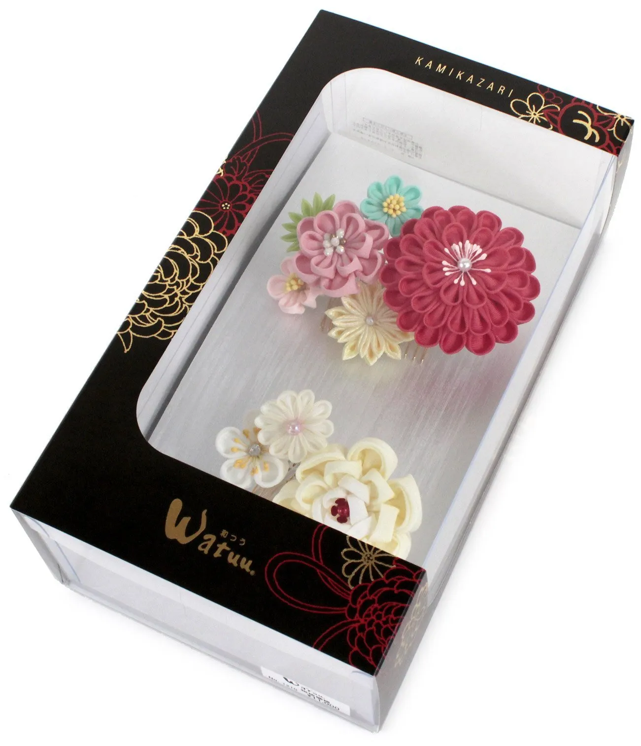 Japanese Kimono Hair Accessory Comb 2 pc Set Flowers