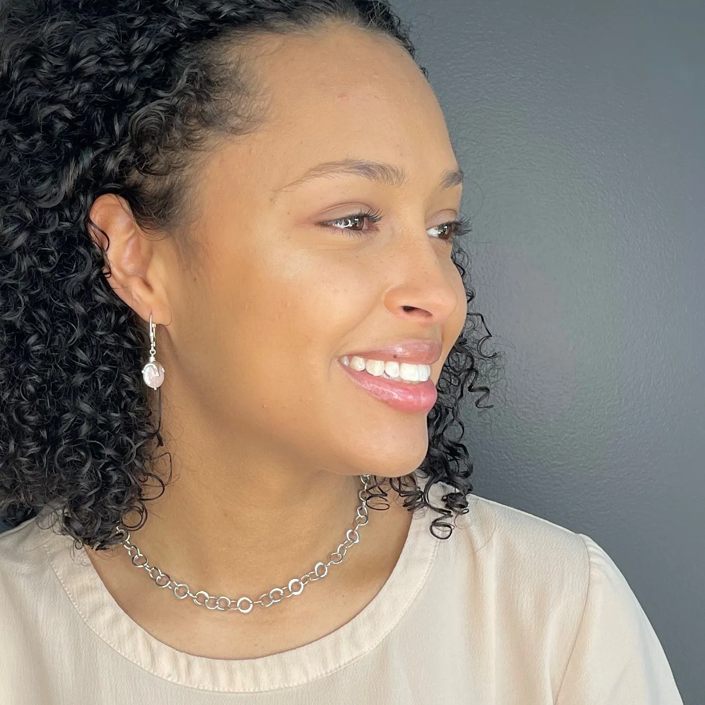 Jester Cap Coin Pearl Earrings - Silver
