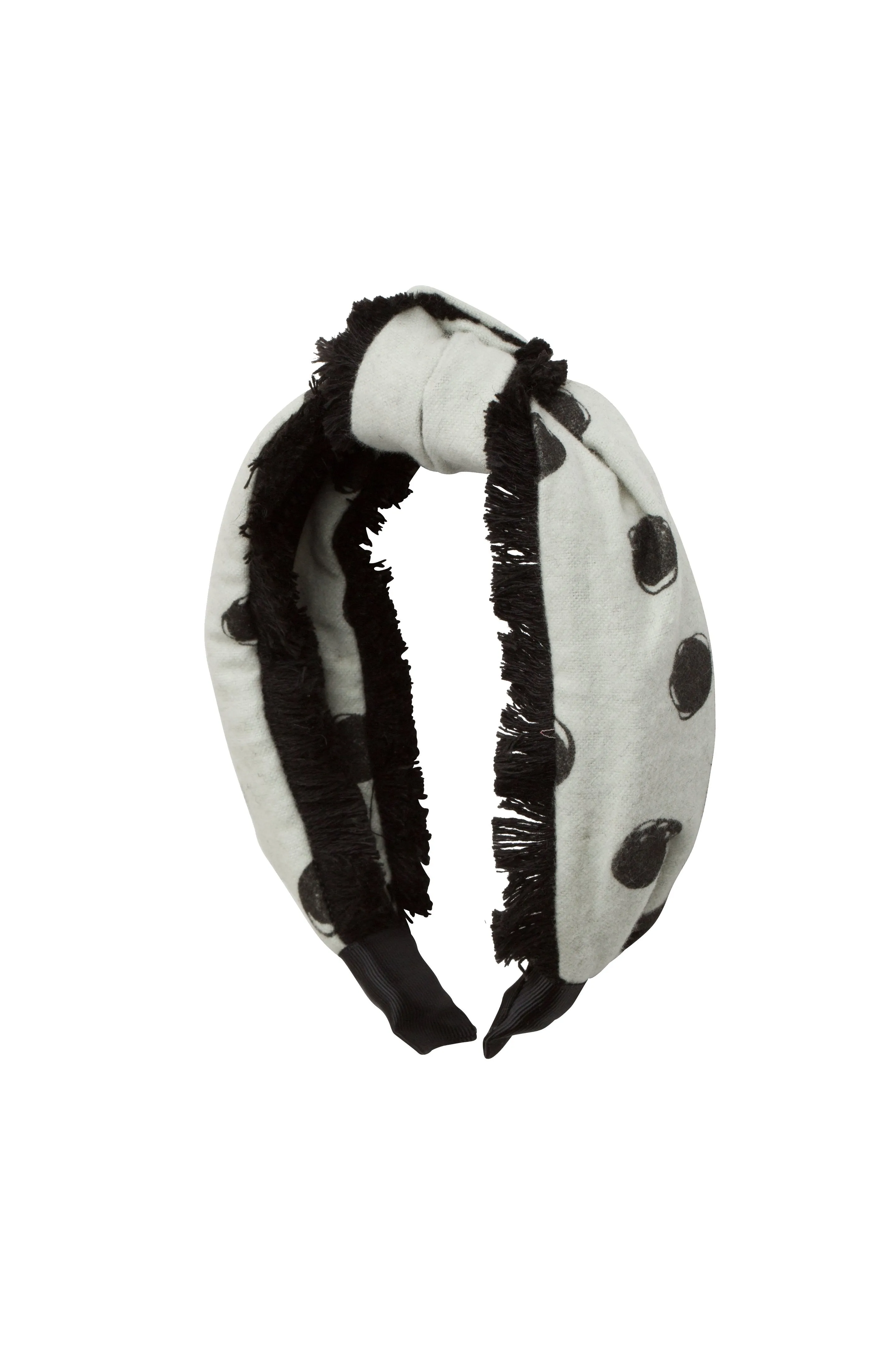 Knot Fringe Headband - Wool Dot