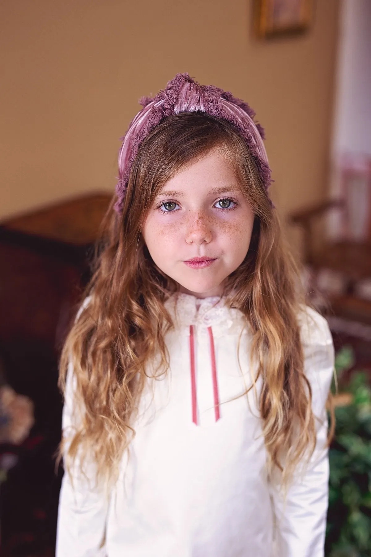 Knot Fringe Headband - Wool Dot