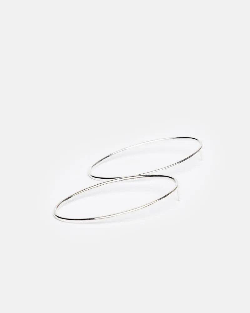 Large Egg Earring in Sterling Silver