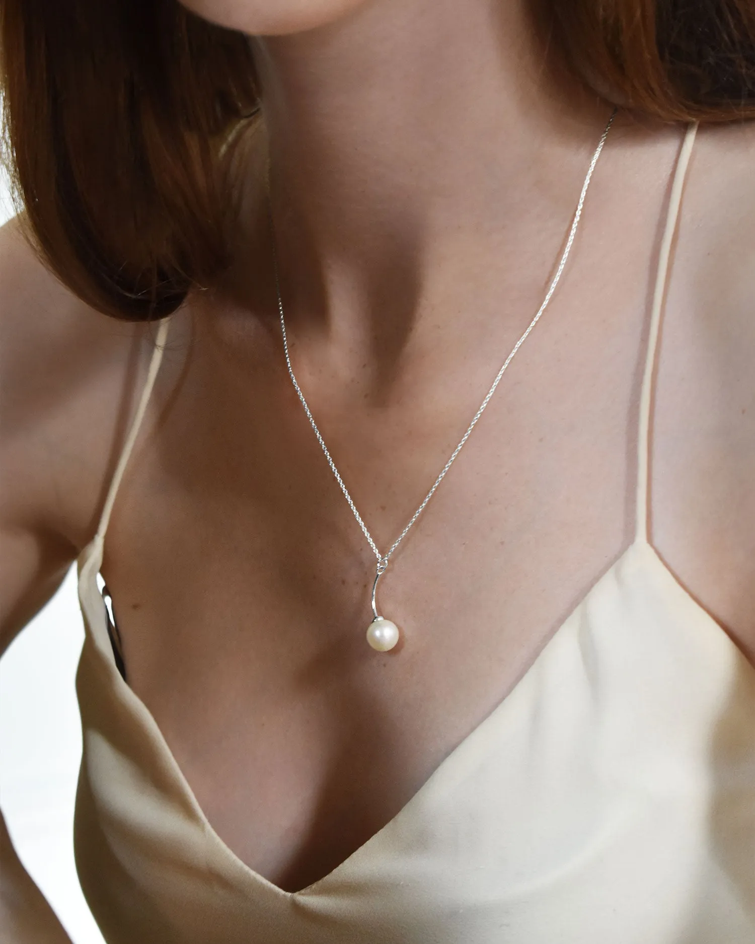 Le Pearl single necklace silver