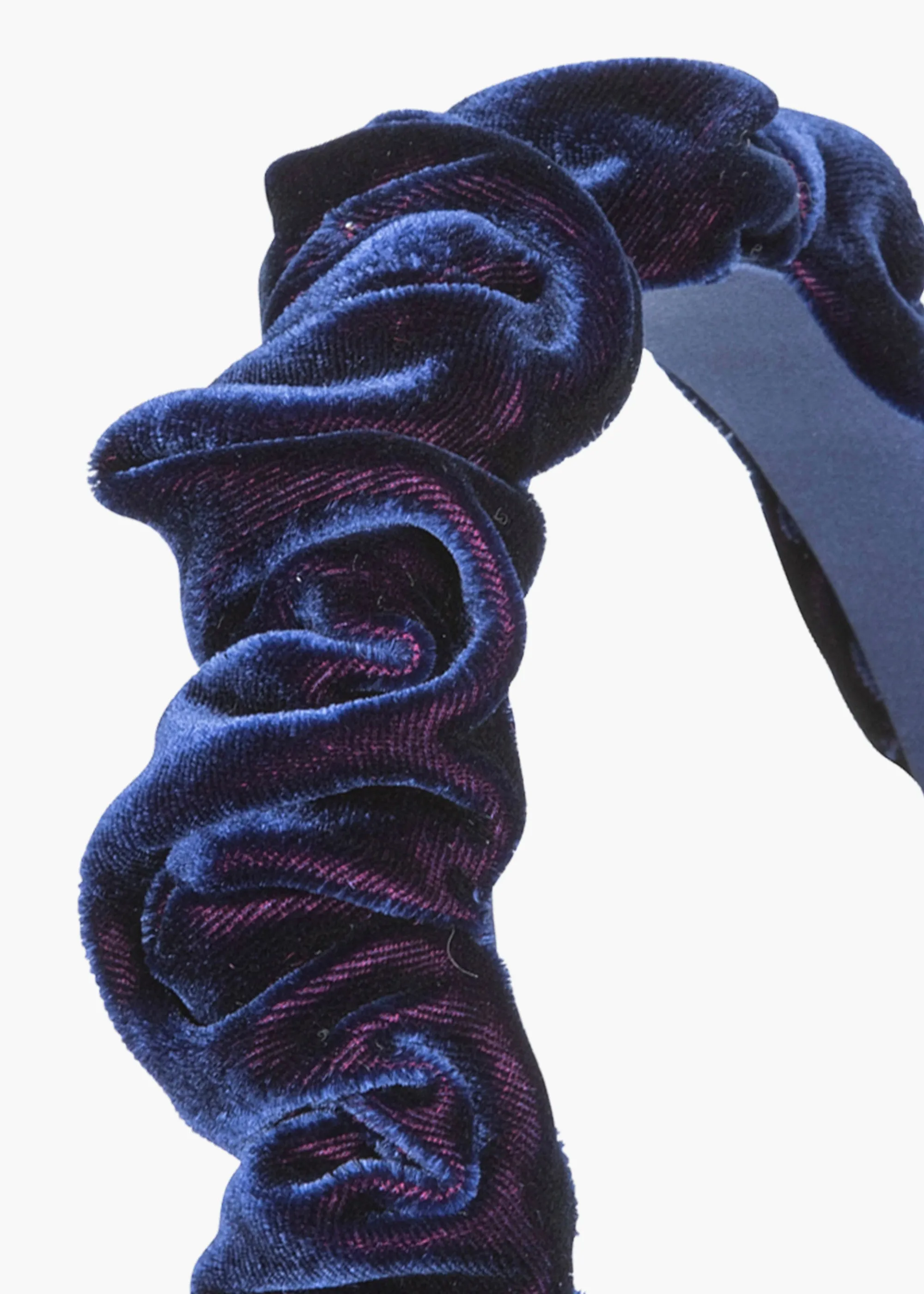 Lia Headband in Velvet -- Navy