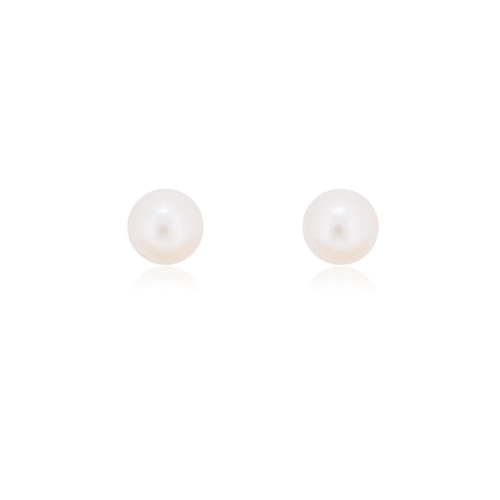Linda Tahija 6mm Freshwater Pearl Stud Earrings, Gold