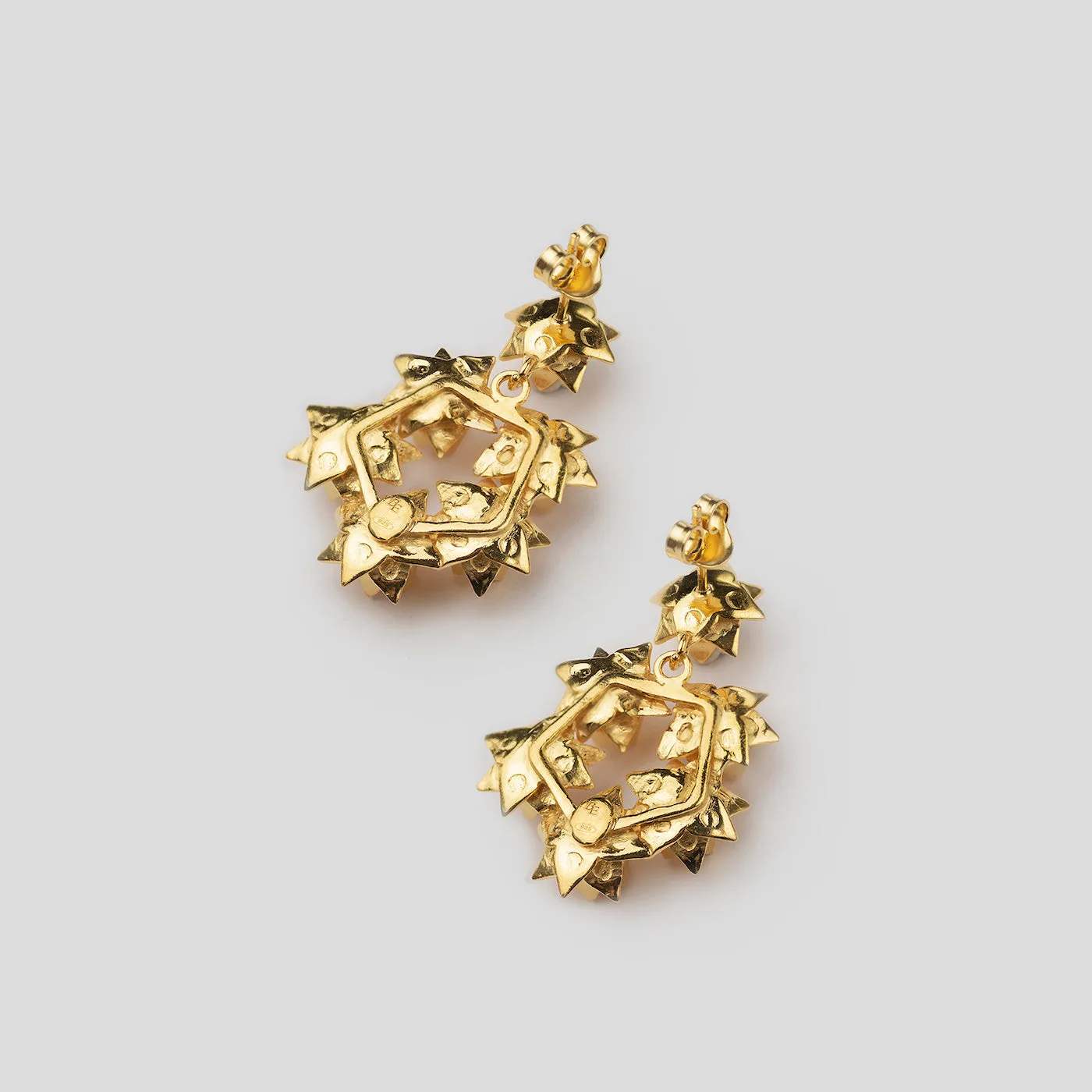 Lotus Wreath Earrings - Gold