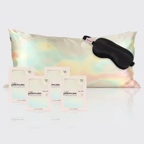 Luxe Satin Pillowcase & Eye Mask Bundle -  Aura (King)