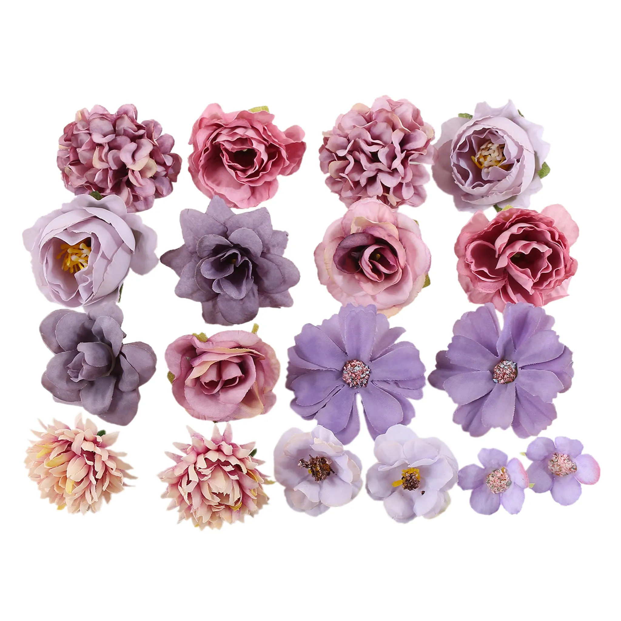Mini Silk Flower Heads for DIY Crafts