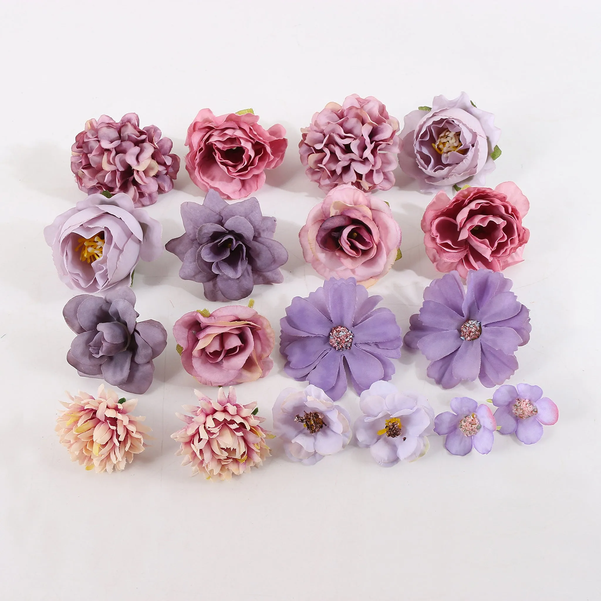 Mini Silk Flower Heads for DIY Crafts