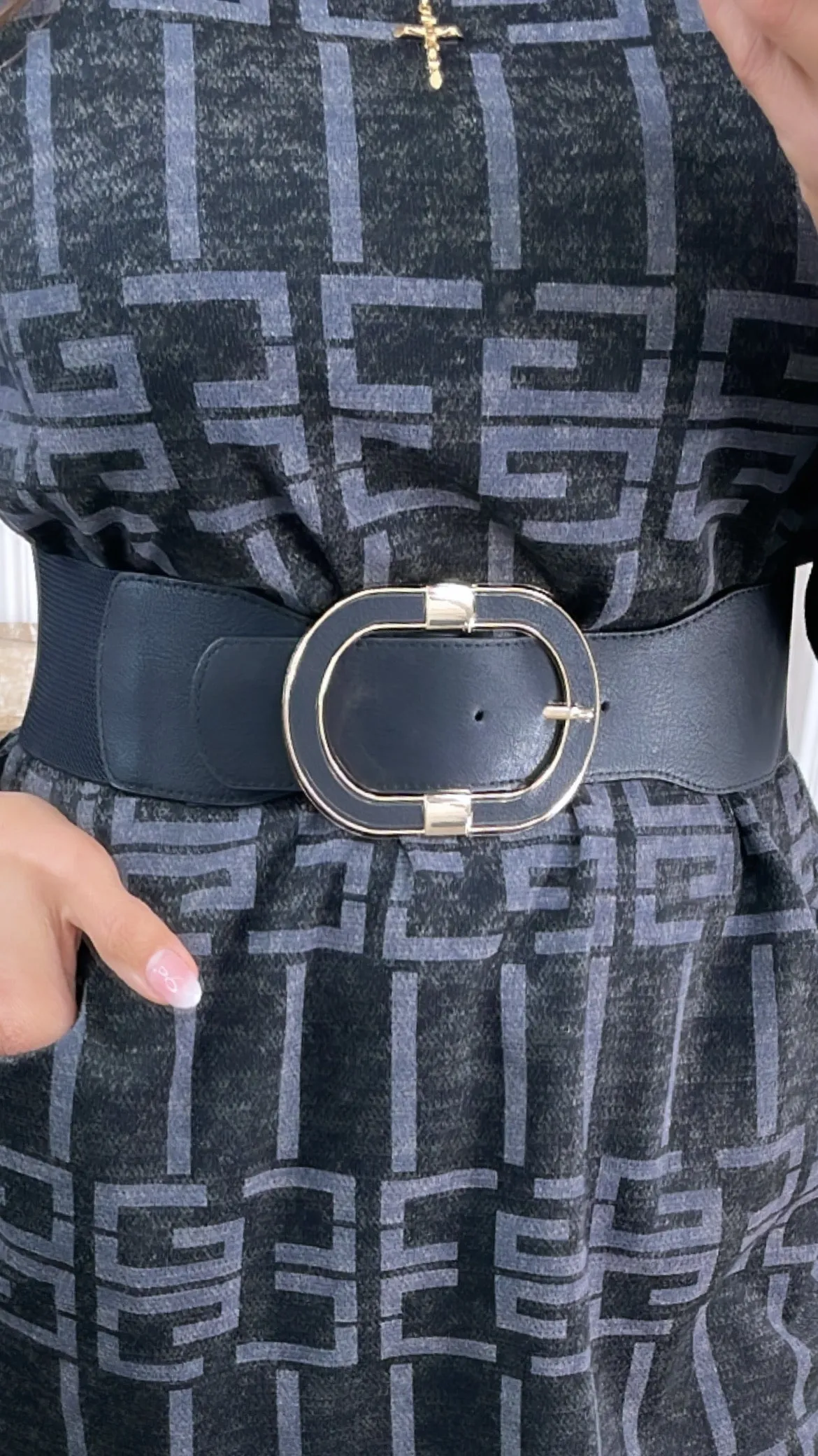 Misha Gold Buckle Black Belt