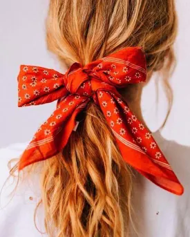 Moon Flower Bandanna in Rust