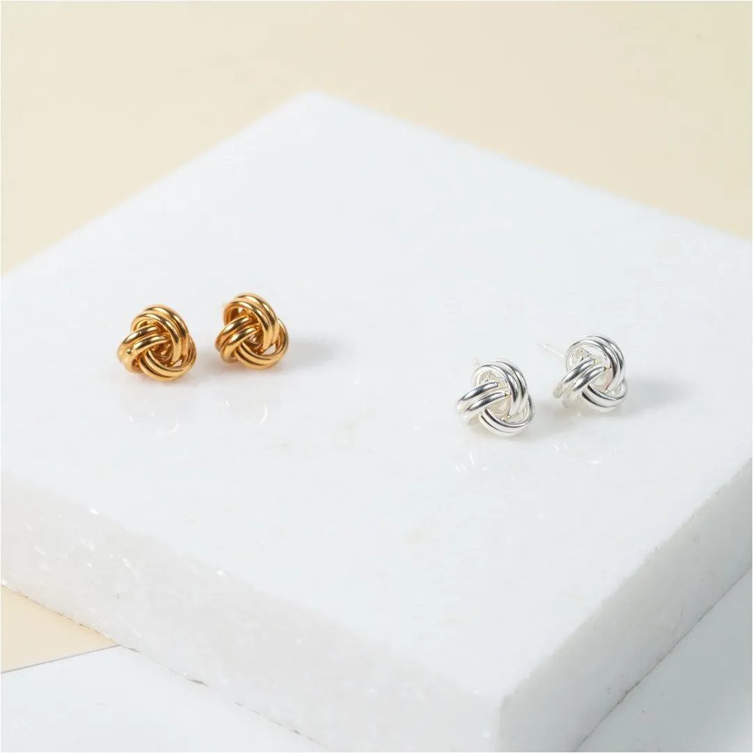 Onslow Sterling Silver Double Knot Stud Earrings