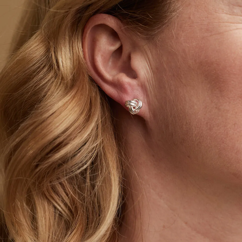 Onslow Sterling Silver Double Knot Stud Earrings
