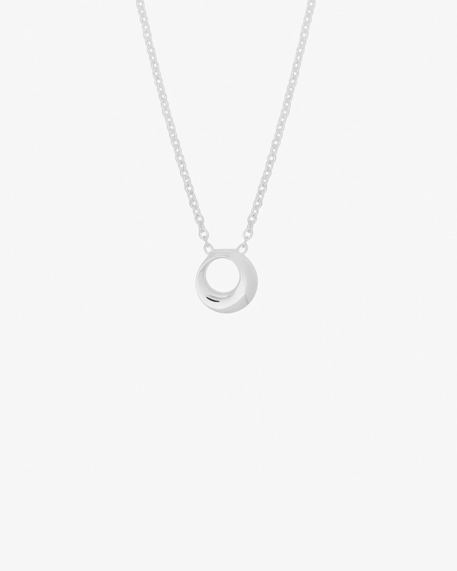 Orbit drop necklace silver