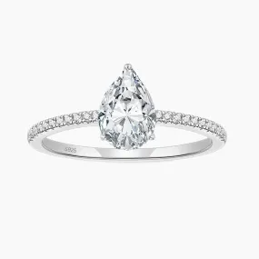 Pear CZ Engagement Ring