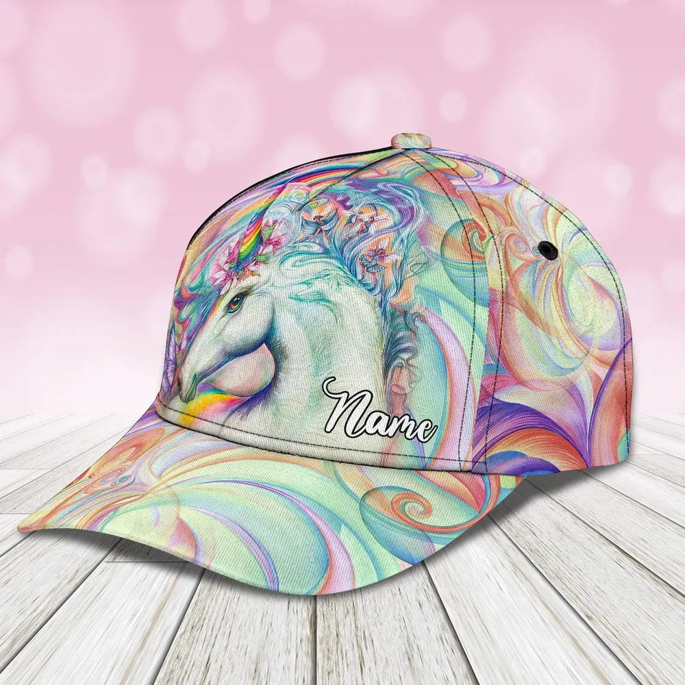 Personalized Unicorn 3D Baseball Cap for Daughter, Unicorn Hat for Her Unicorn Lovers