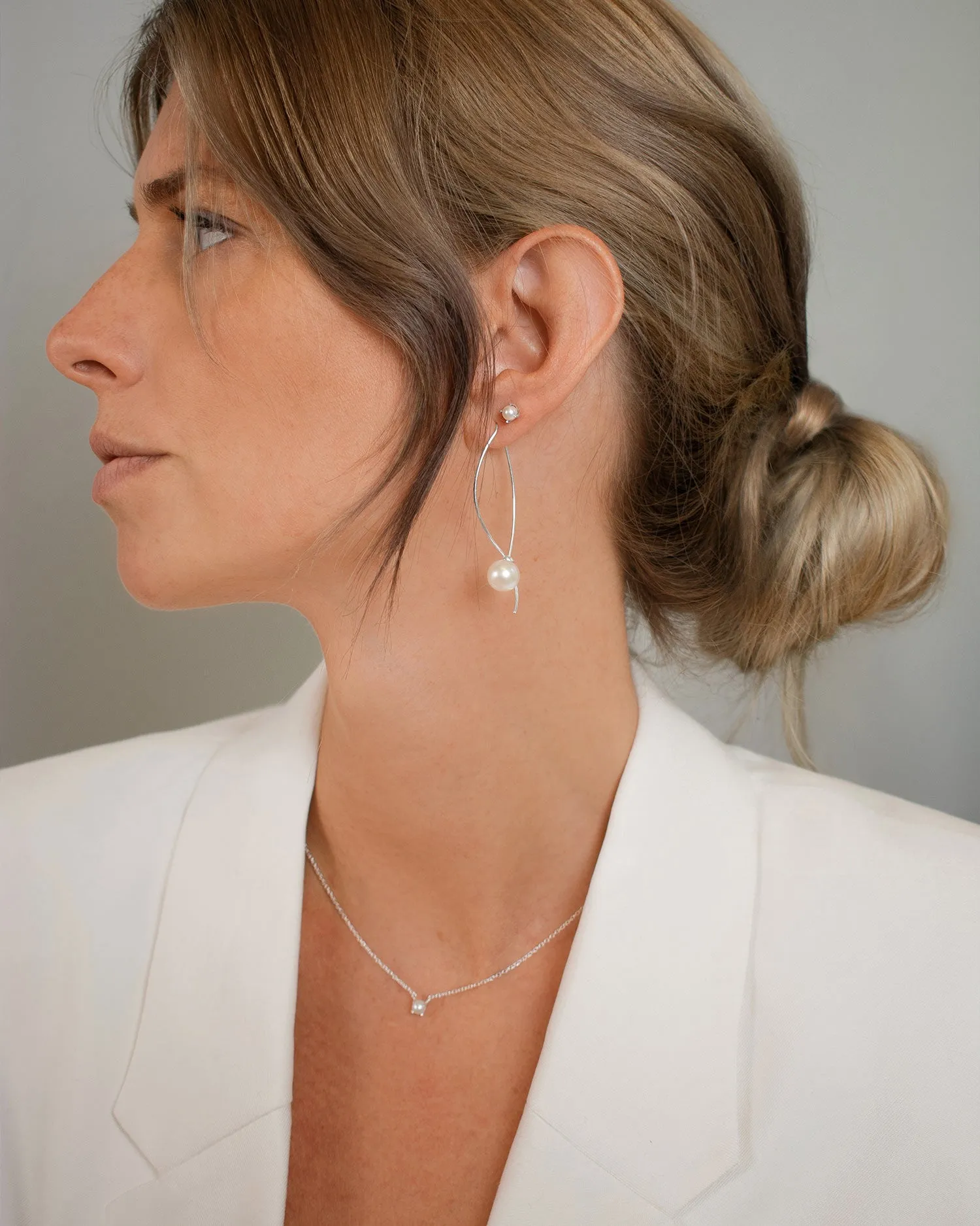 Petite Pearl necklace silver