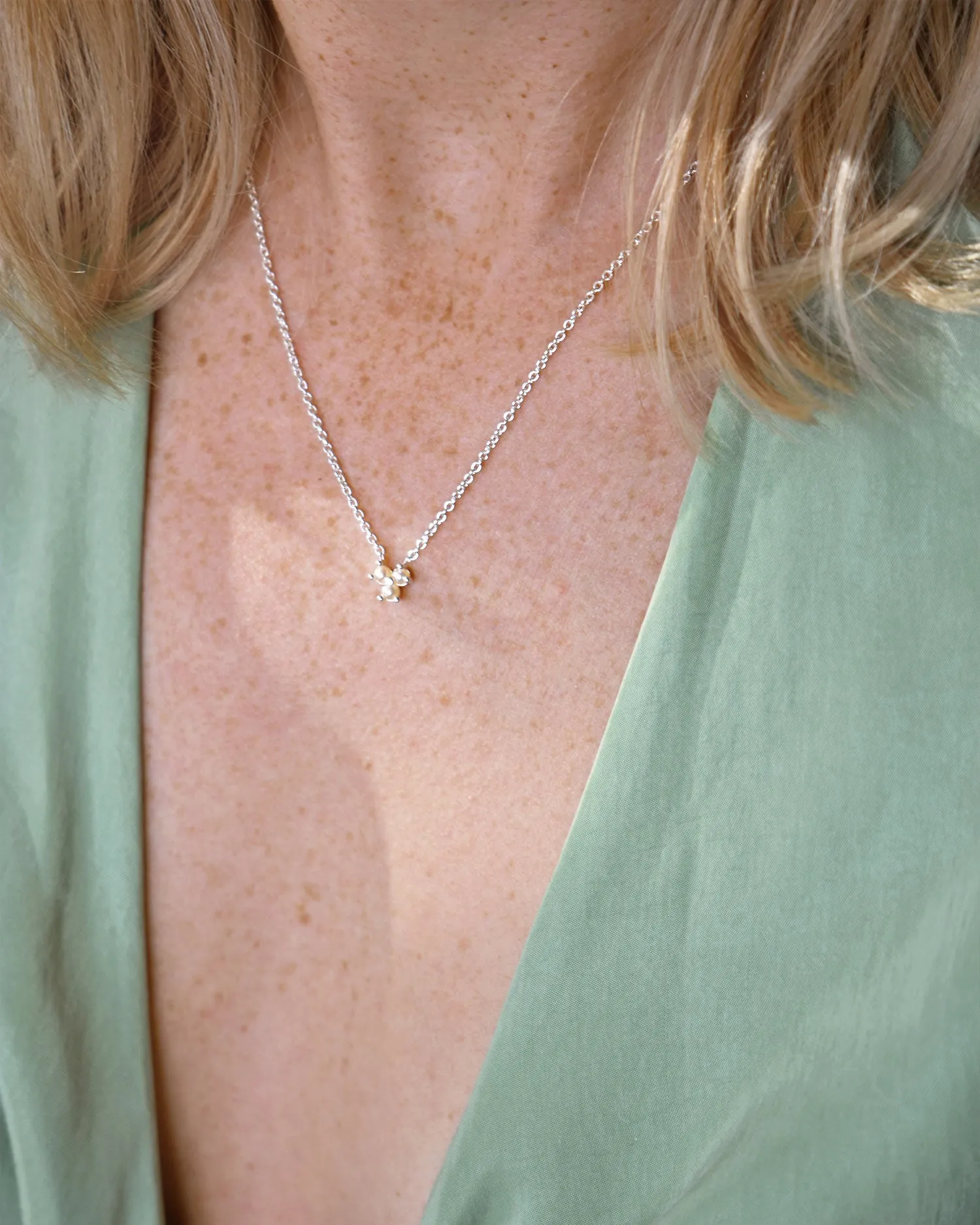 Petite Star pearl necklace silver