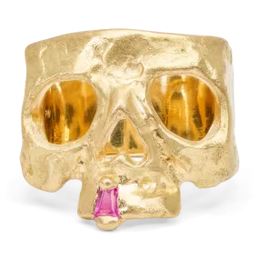 Customized Pink Snaggletooth Skull Ring for Unique Style - Handcrafted to Order