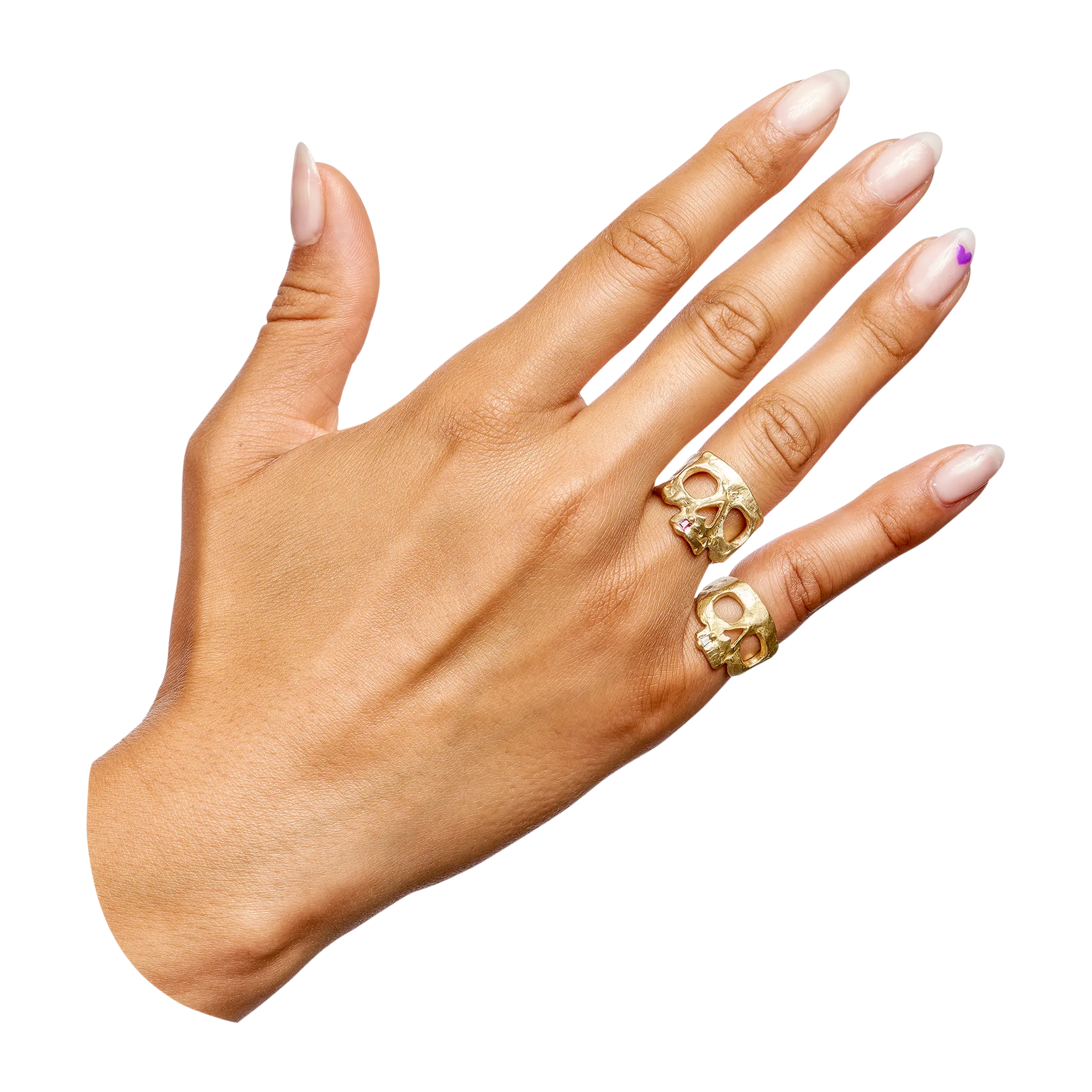 Customized Pink Snaggletooth Skull Ring for Unique Style - Handcrafted to Order