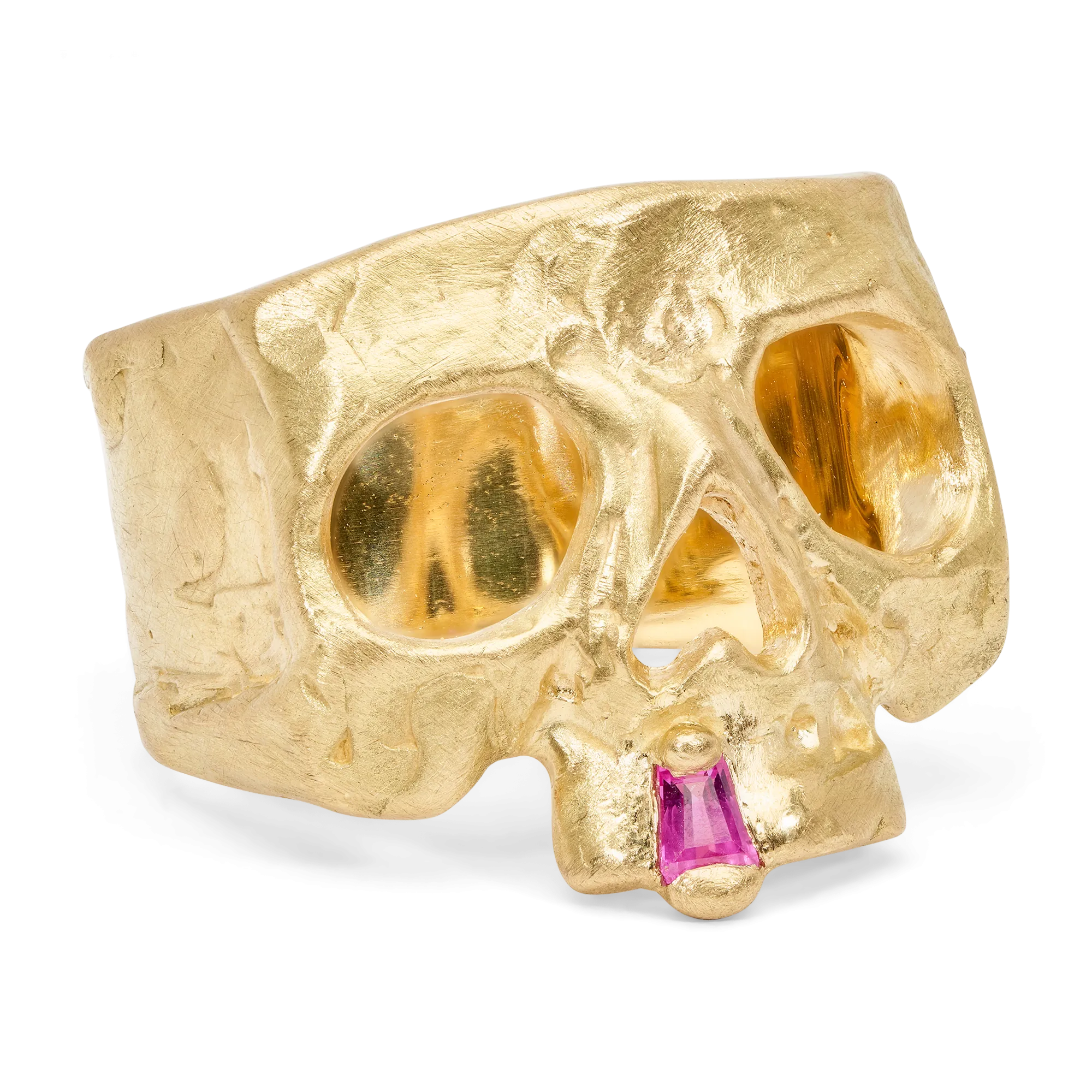 Customized Pink Snaggletooth Skull Ring for Unique Style - Handcrafted to Order