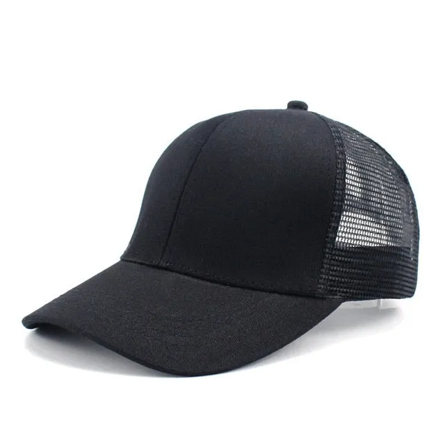 Ponytail Baseball Cap Women Messy Bun Baseball Hat Snapback Camouflage Mesh Cap Spring and Summer Camo Outdoor Hat