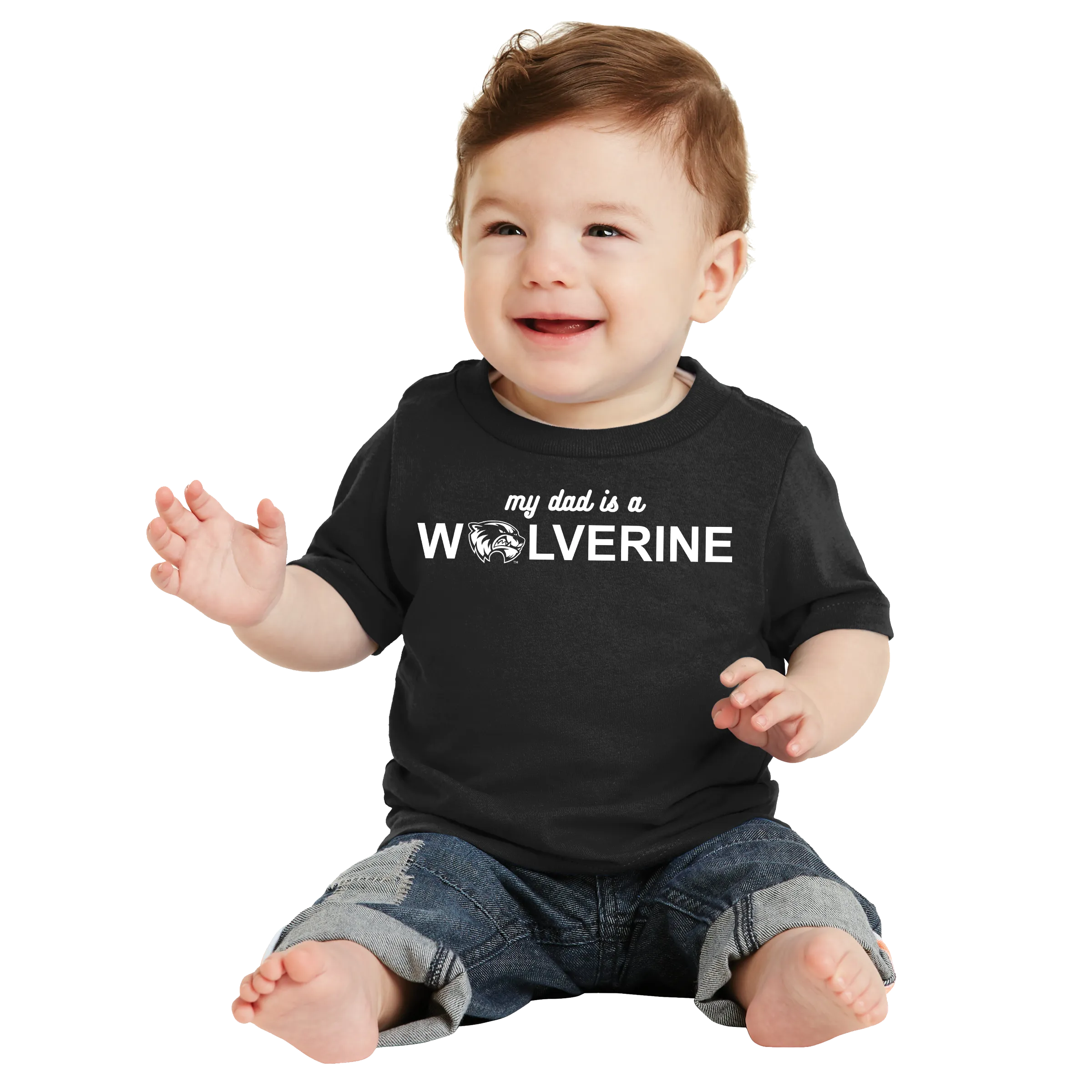 Port & Company Infant Core Cotton Tee - My Dad is a Wolverine