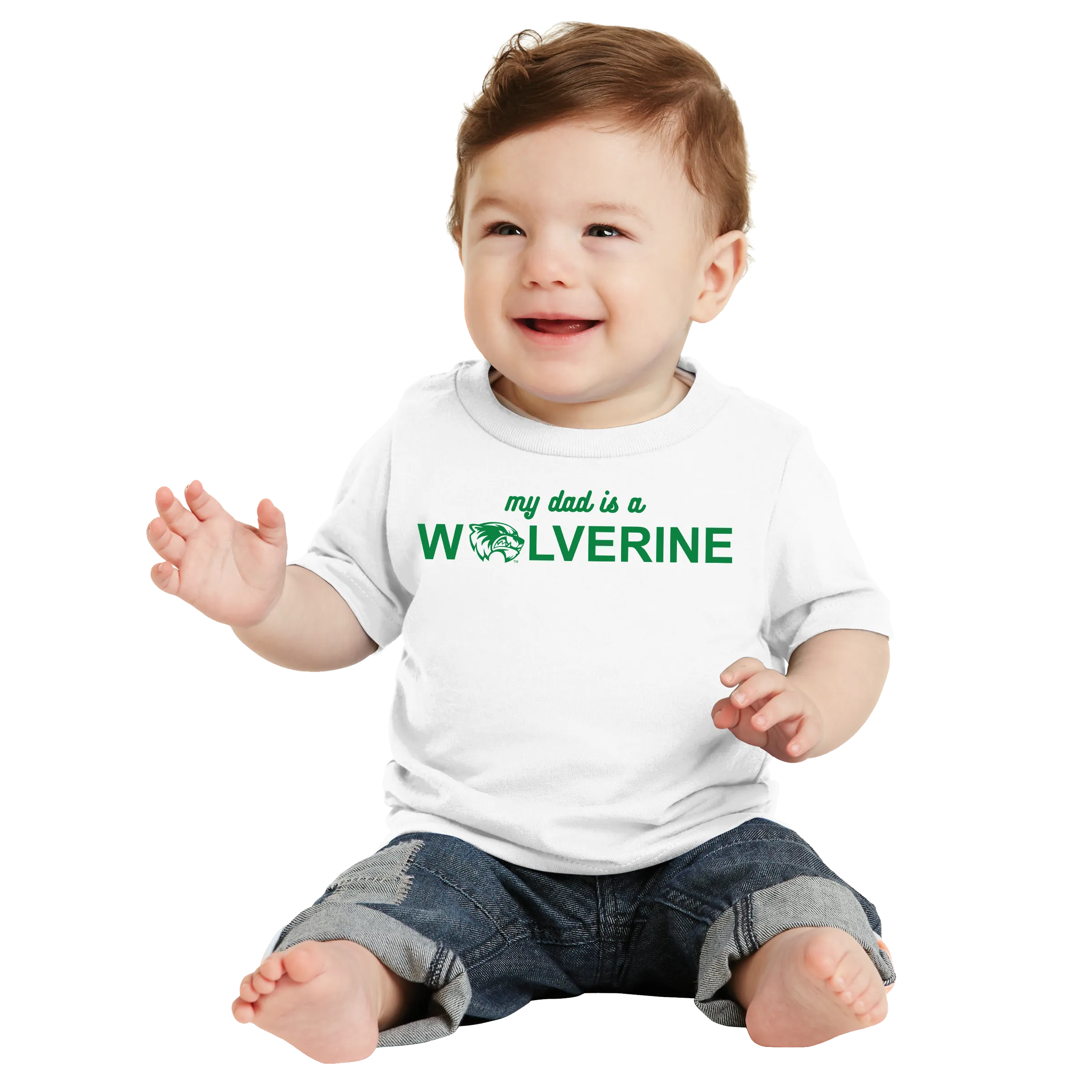 Port & Company Infant Core Cotton Tee - My Dad is a Wolverine