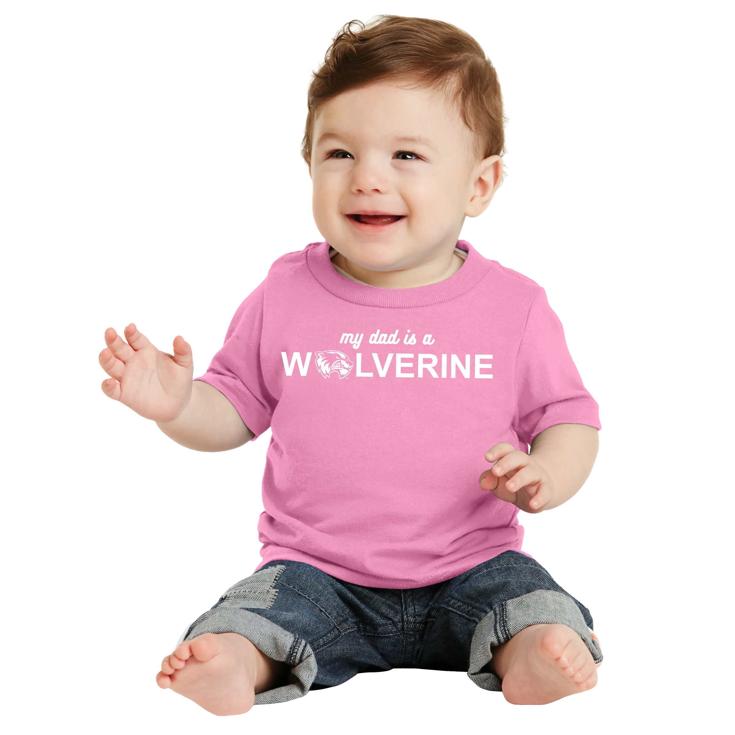 Port & Company Infant Core Cotton Tee - My Dad is a Wolverine