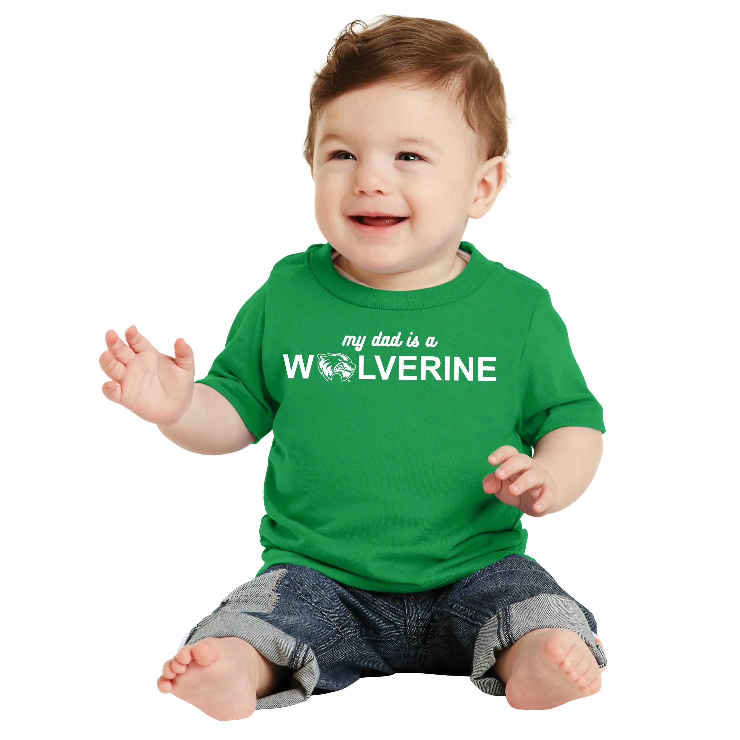 Port & Company Infant Core Cotton Tee - My Dad is a Wolverine