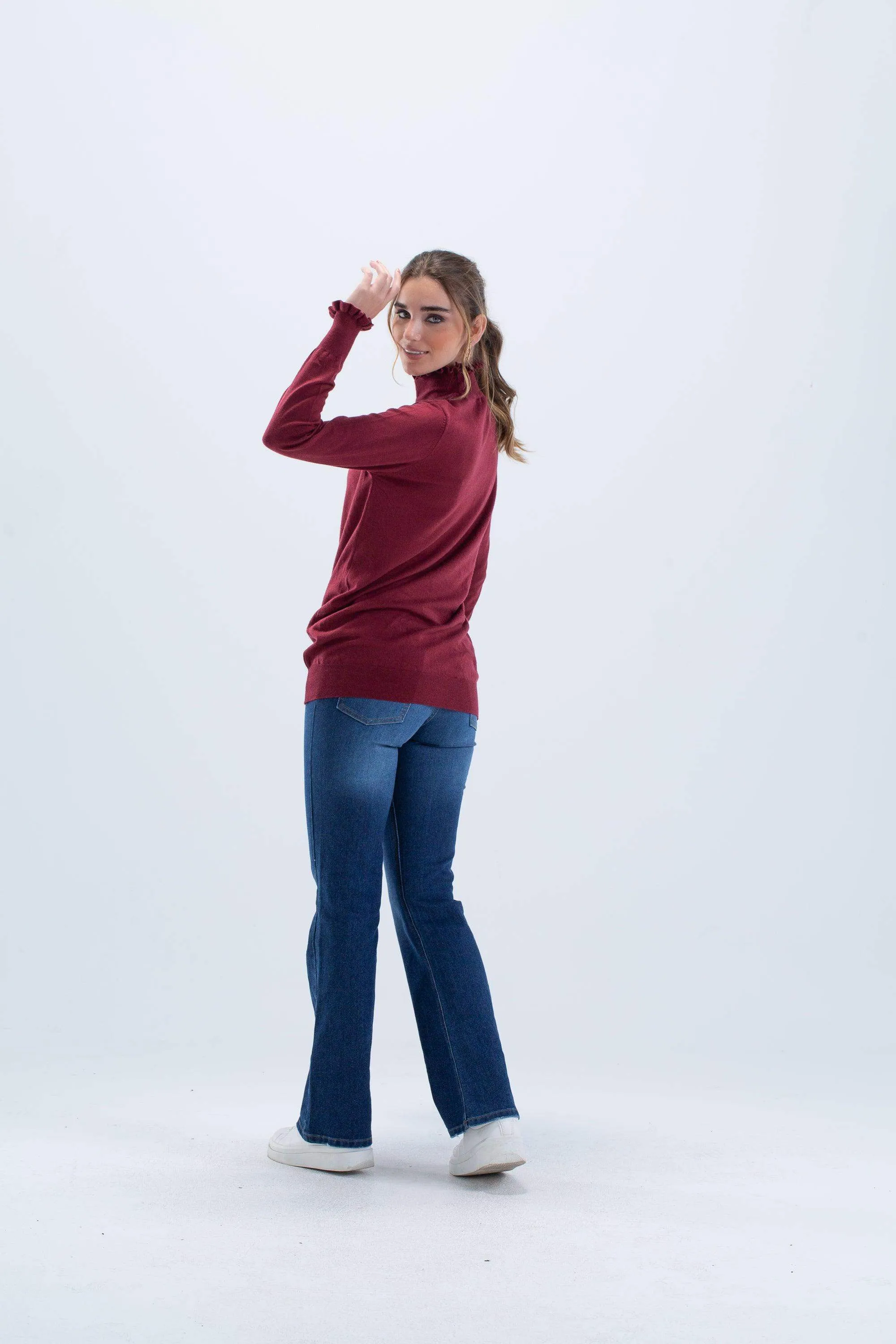 Pullover with Frilled Cuffs