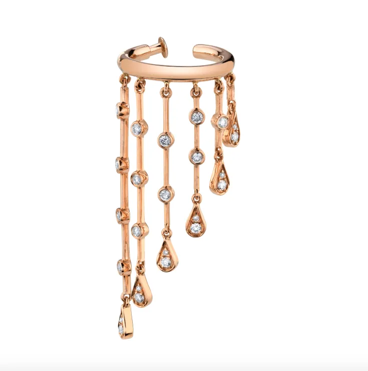 READY TO SHIP DIAMOND GRADUAL BEZEL TEARDROP EAR CUFF