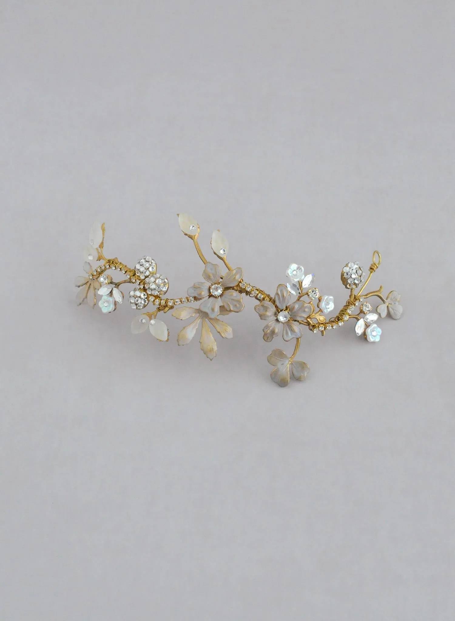 Rhinestone wavy frosted flower headpiece - Style #658