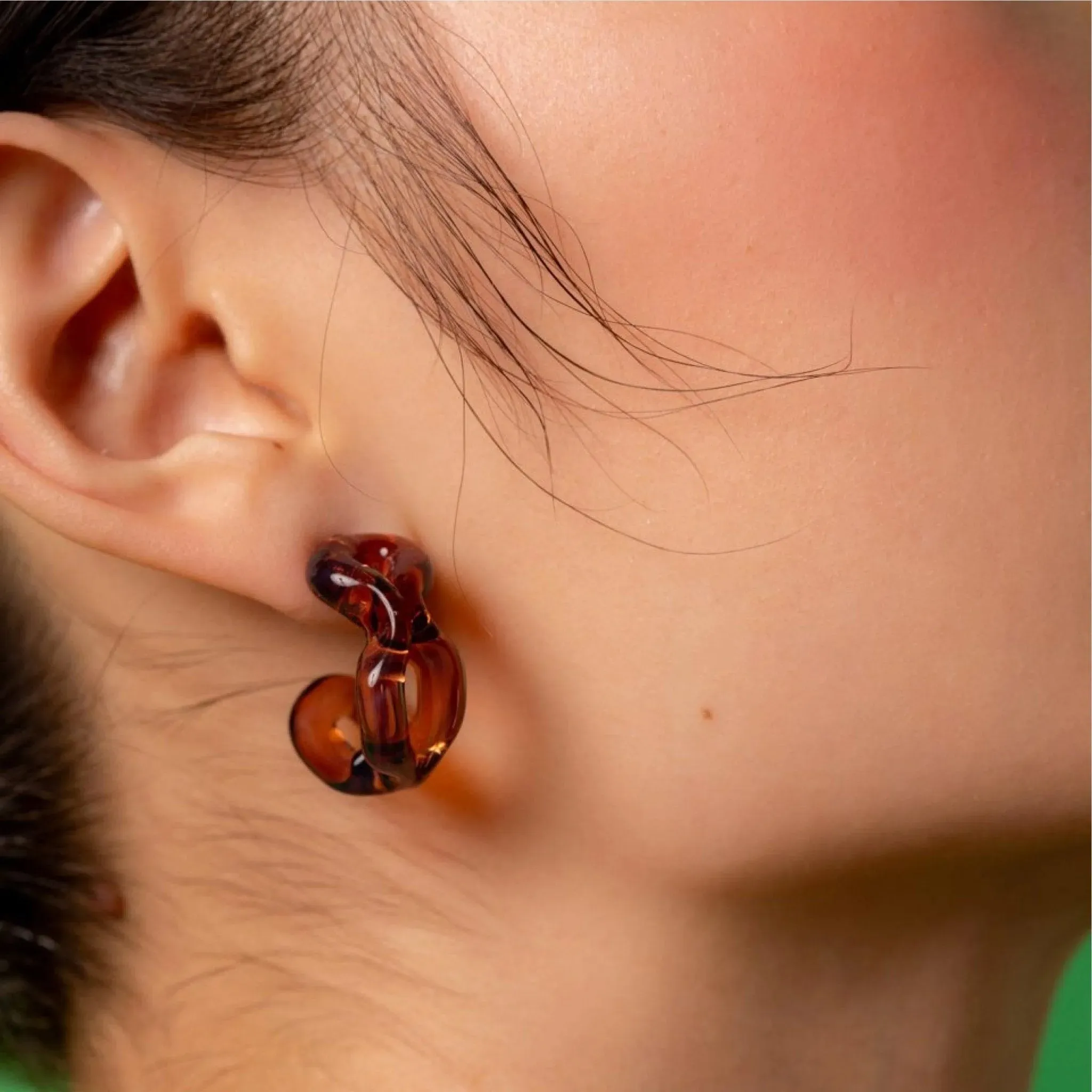 Ribbon Hoop Earrings