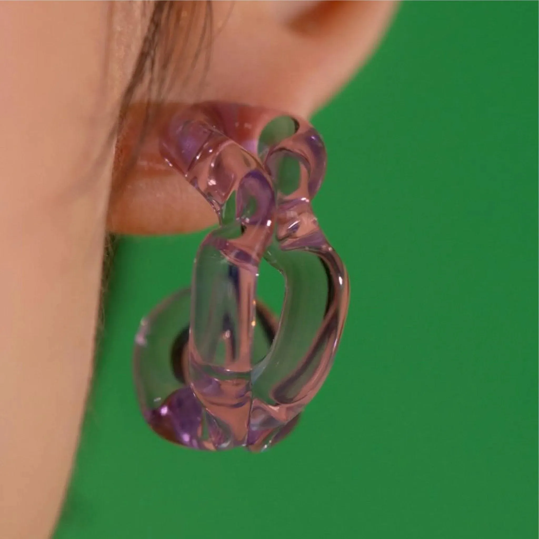 Ribbon Hoop Earrings