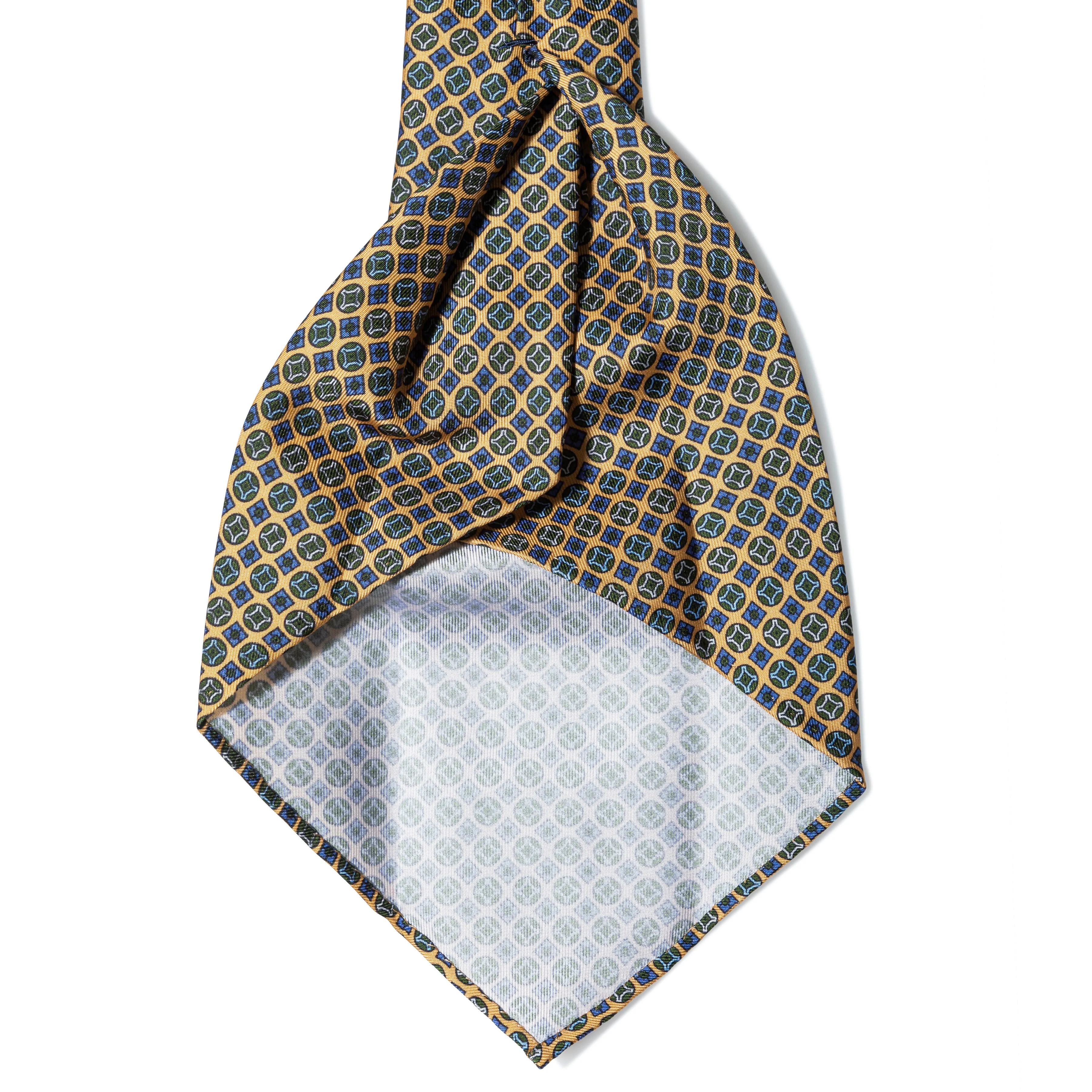 Silk Medallion Multi Print Seven-fold Tie