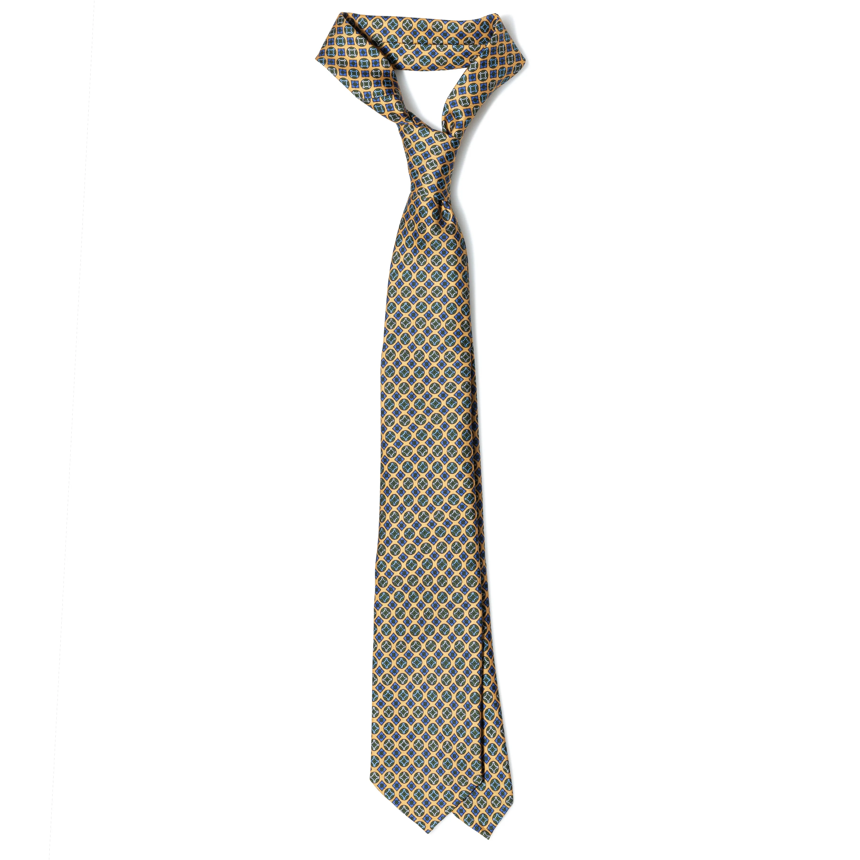 Silk Medallion Multi Print Seven-fold Tie