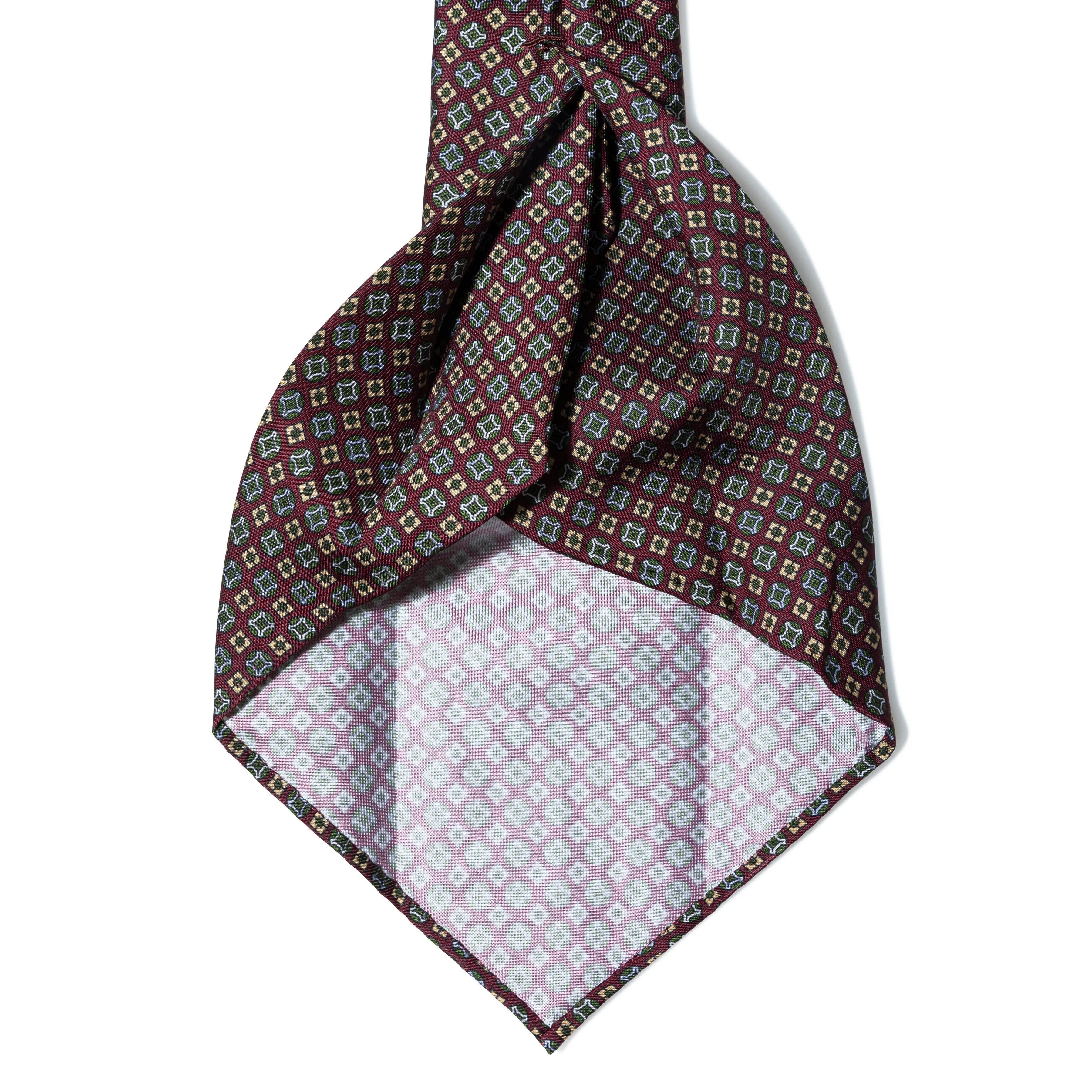 Silk Medallion Multi Print Seven-fold Tie