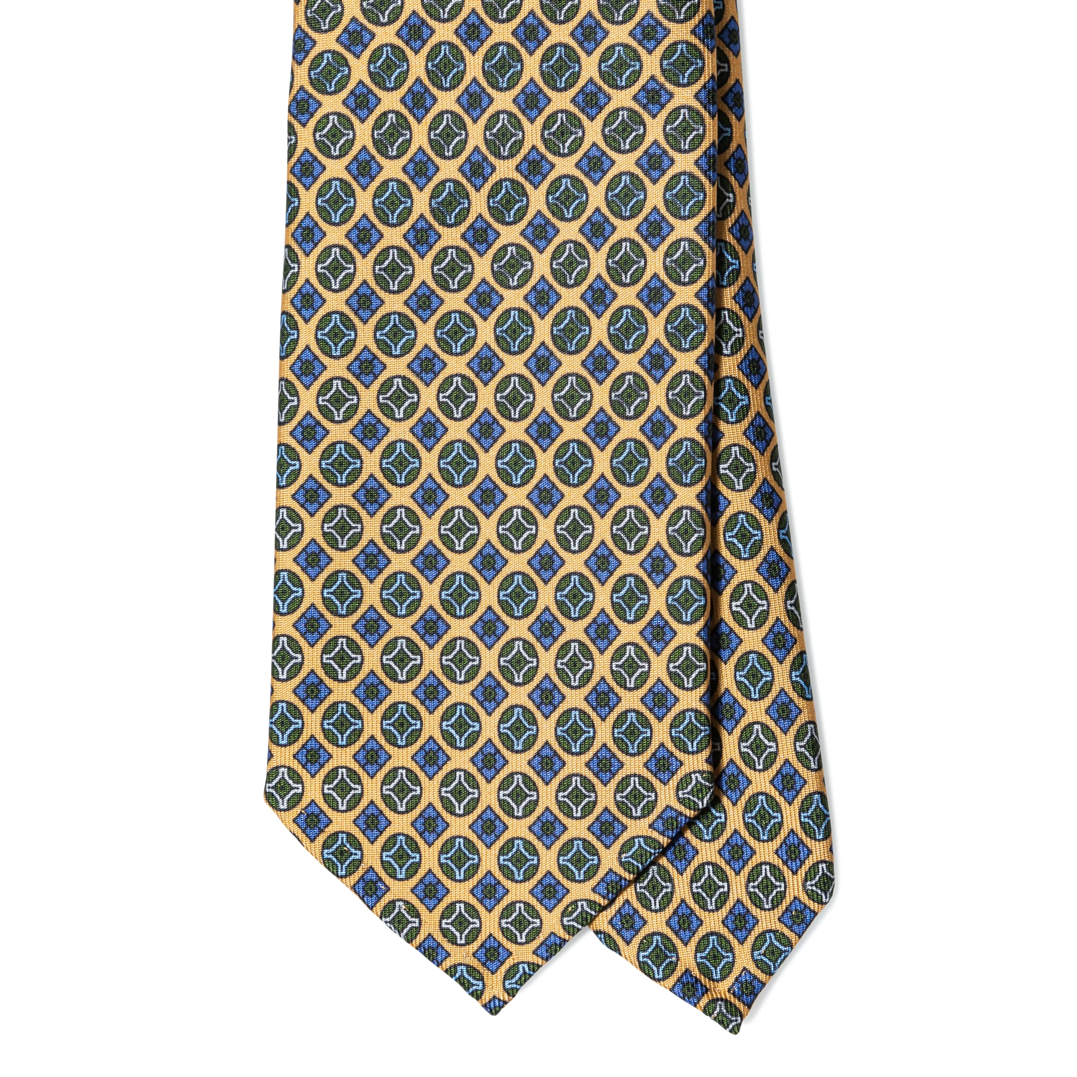 Silk Medallion Multi Print Seven-fold Tie